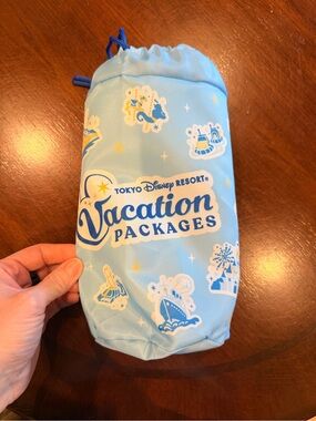 Tokyo Disney Resort Vacation Packages Blanket in Drawstring Pouch - Light Blue